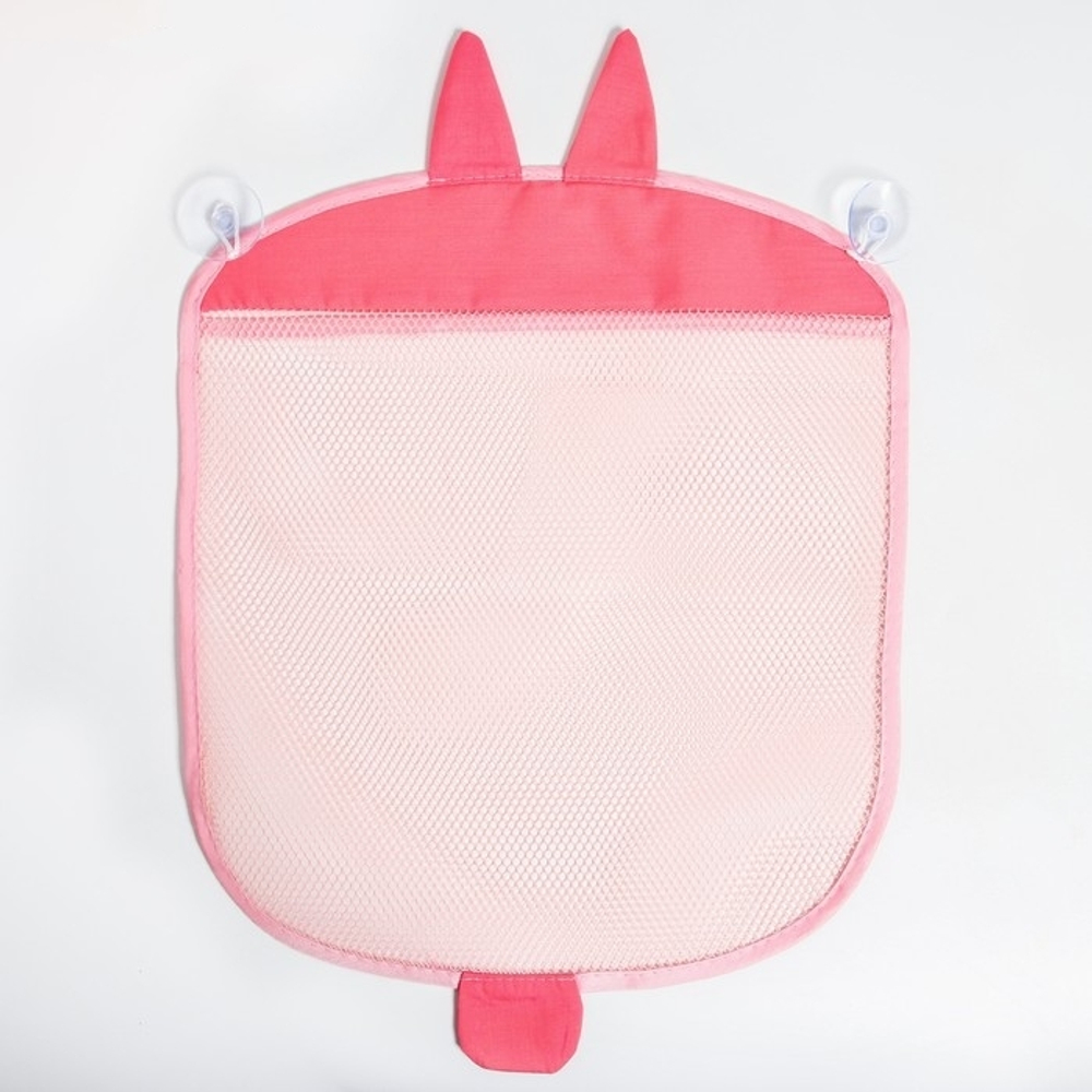 4513801 Сетка для хранения игрушек в ванной "Зайка", цвет розовый