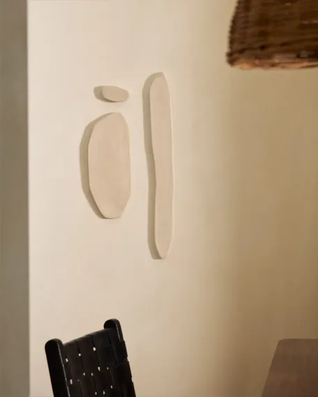 Набор Siluna из 3 удлиненных настенных панелей из белого папье-маше