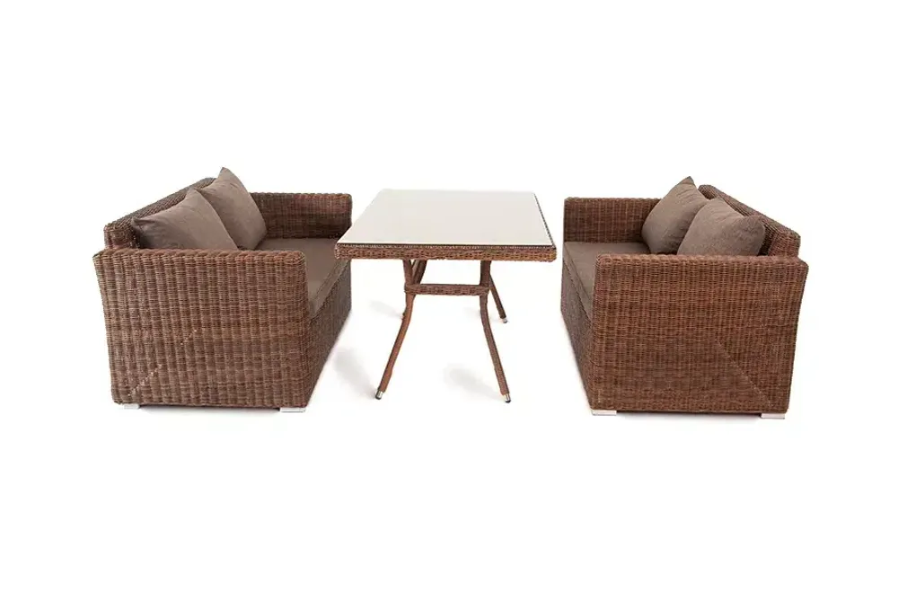 "Мокко" обеденная группа плетеная из ротанга, цвет коричневый