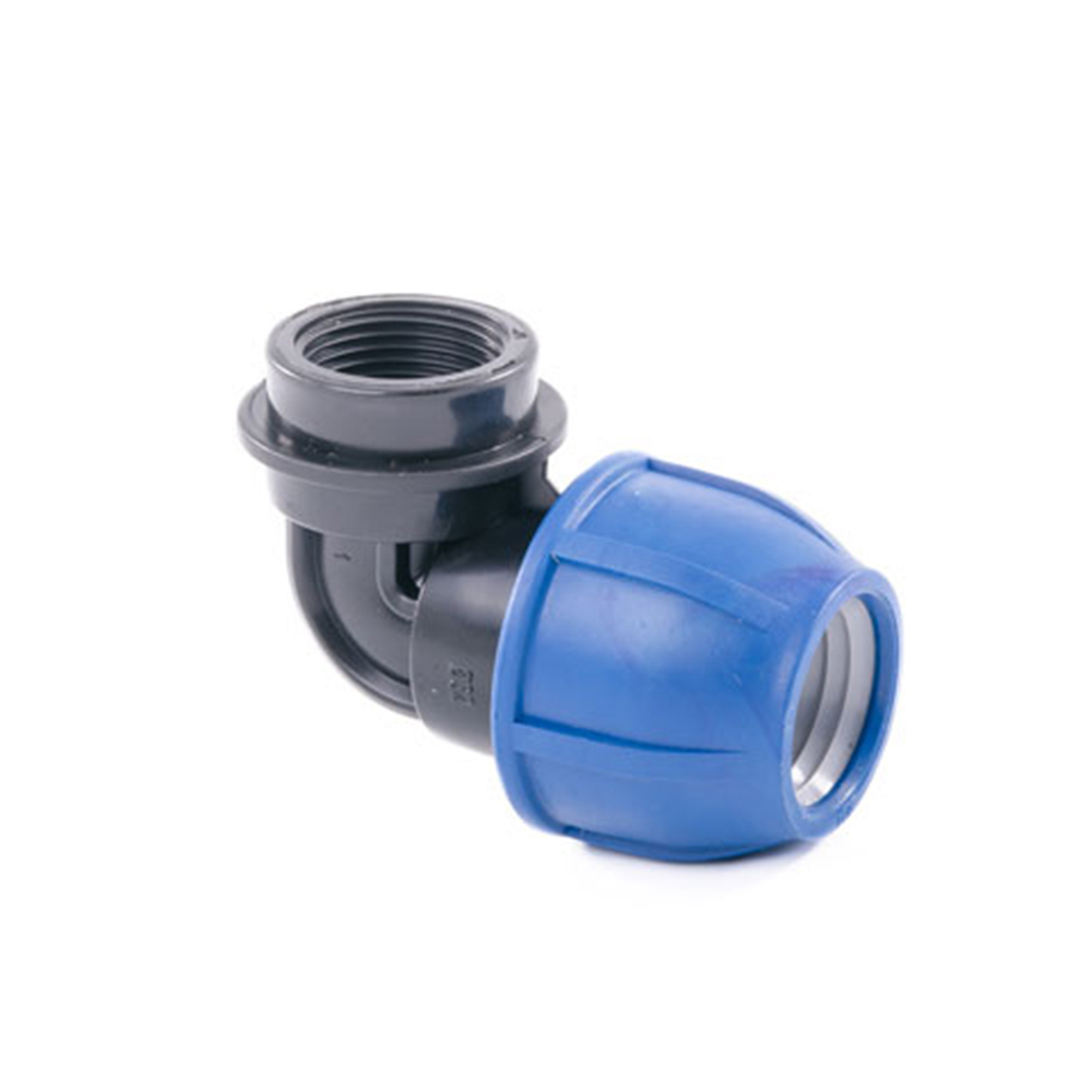 Отвод компрессионный для ПНД труб Lammin, внутренняя резьба, 25 x 1"