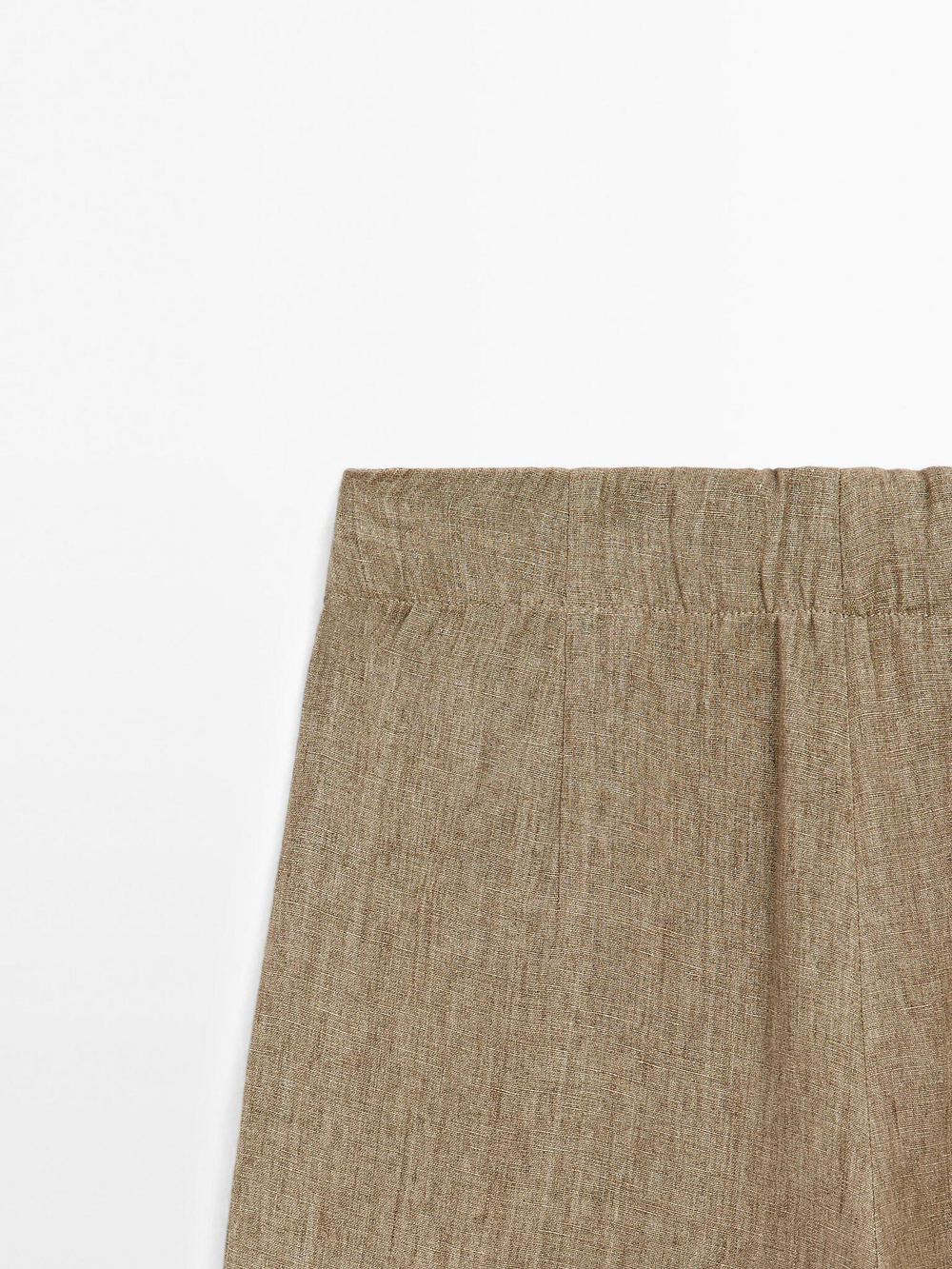 Massimo Dutti Струящиеся брюки из 100% льна, бежевый