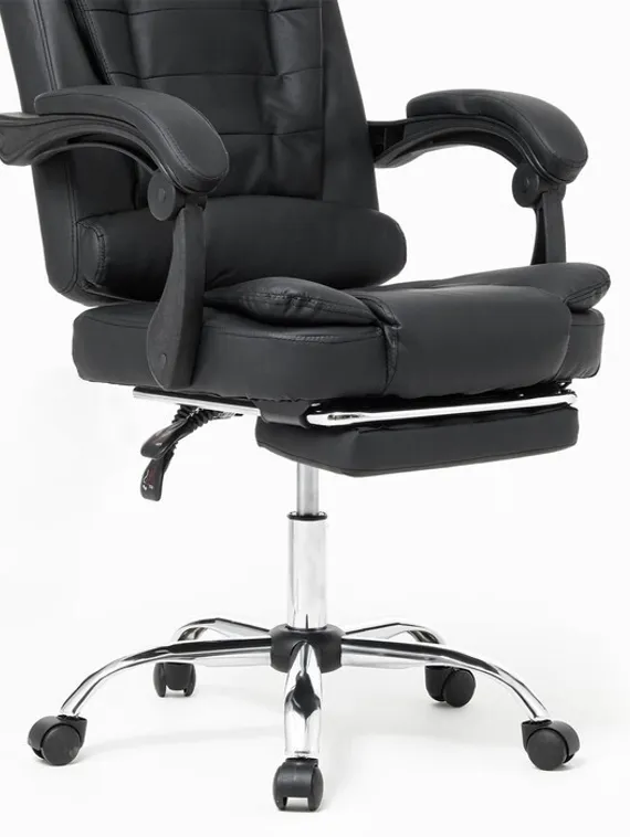 Кресло руководителя YS-800 черное, с подставкой для ног, семиточечный массаж