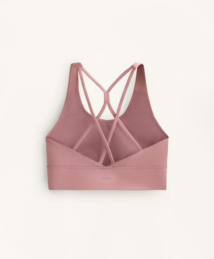 Oysho Спортивный бюстгальтер Comfortlux со средней степенью поддержки, нежно-розовый