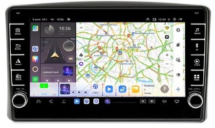 Магнитола для Toyota Land Cruiser 100 1998-2002 (три крутилки климата) - Carmedia OL-9424 (кнопки и крутилки) Android 13, TS20, 6+128Гб, CarPlay, 4G SIM-слот