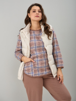 Костюм с брюками КБ-71/клеткабеж-бирюза