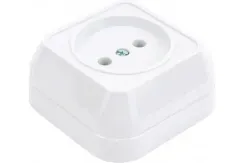 Розетка Makel Siva Ustu без заземления накладная белый 03675