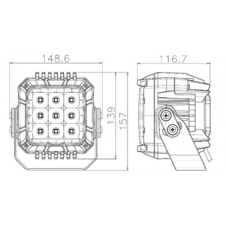 Прожектор светодиодный для ATV, 9х10W направленный свет