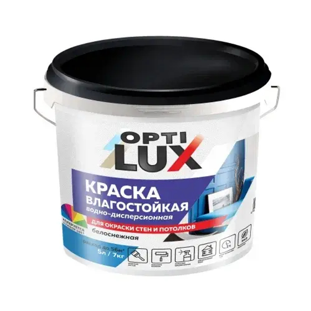 OPTILUX  Краска акриловая влагостойкая белоснежная  7кг (ИжСинтез)