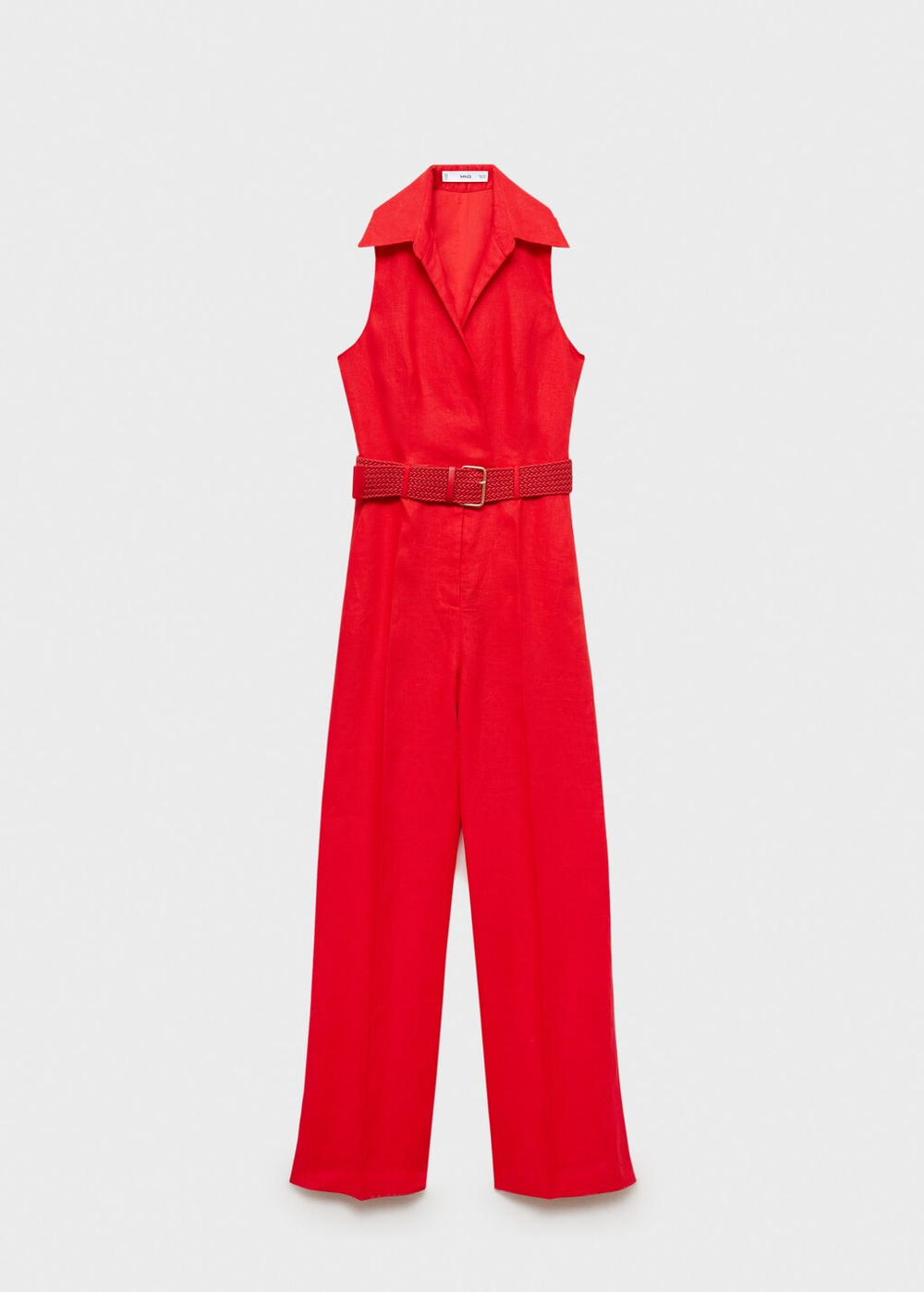 Рубашечный комбинезон изо льна с поясом