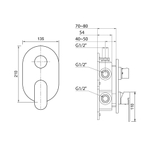 Смеситель для душа Steinberg 170 встраиваемый с переключателем на 3 потребителя, хром 170 2202
