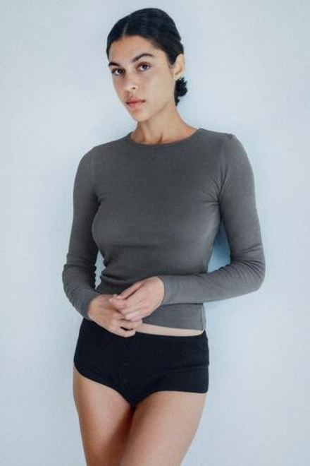 ZARA ФУТБОЛКА ИЗ ХЛОПКА, СЕРЫЙ