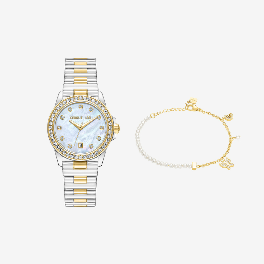 Подарочный комплект CERRUTI 1881: женские часы и браслет