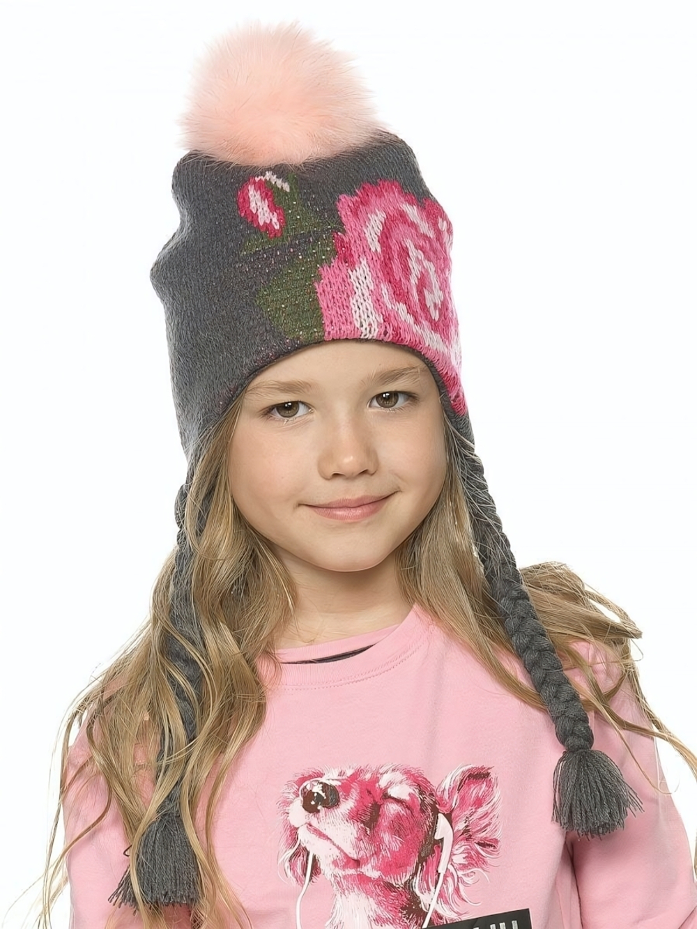 Шапка для девочек р-р (48-50, Серый(40))