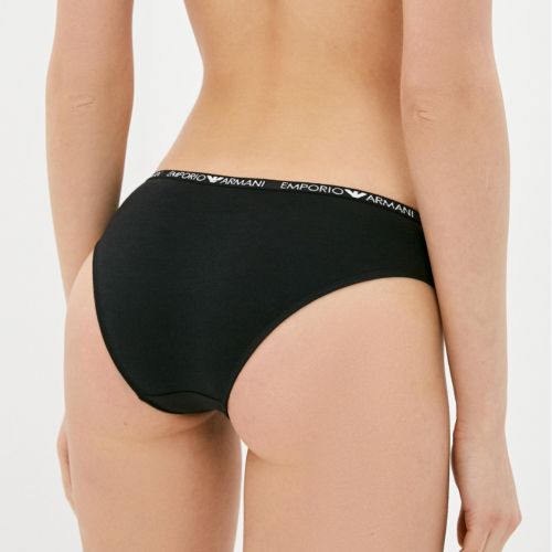 Женские трусы брифы набор из 2 штук (черные) Emporio Armani 164408_CC318 17020