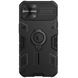 Защитный чехол от Nillkin для iPhone 13, серия CamShield Armor Case с кольцом и металлической защитной шторкой для камеры