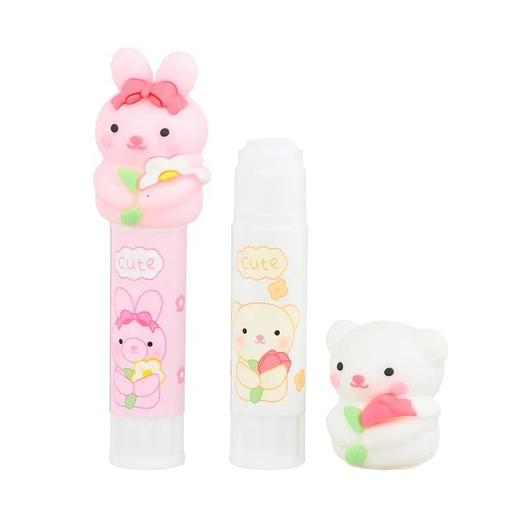 Клей-карандаш Basir белый, серия "Cute", 9 грамм, 24 шт