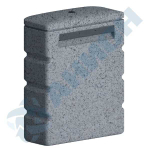 Бак навесной прямоугольный вертикальный с кронштейном, цвет "гранит" Анион 150 л. вертикальный (700x330x880см;серый гранит) - арт.559455