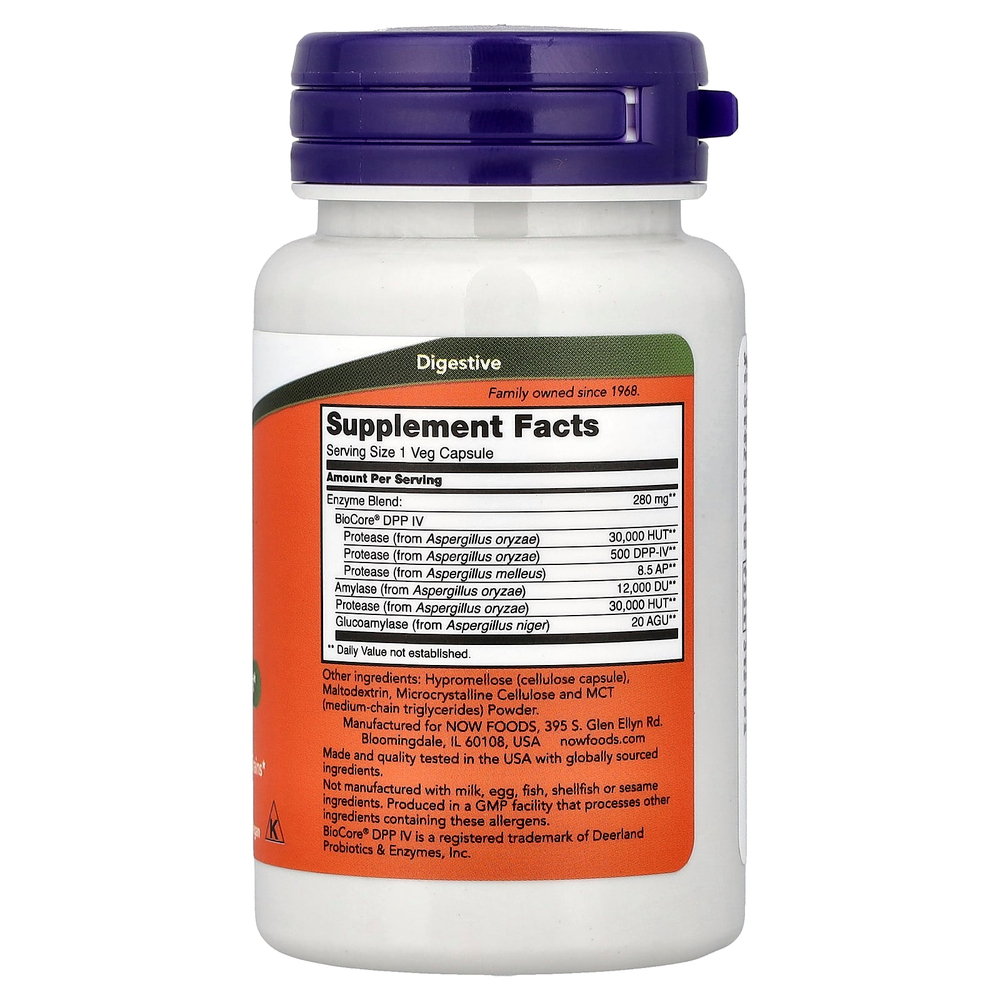 NOW Foods, Gluten Digest, добавка для переваривания глютена, 60 растительных капсул