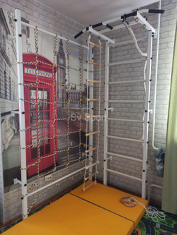 Монтаж шведской стенки Sv Sport с канатным лазом в пеноблочные, газоблочные стены