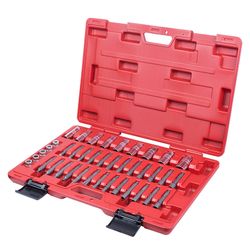 МАСТАК (100-10039C) Набор торцевых головок и насадок для обслуживания амортизаторов, кейс, 39 предметов