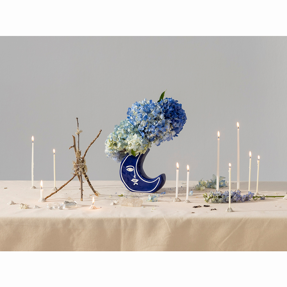 Ваза для цветов moon, 18 см, синяя