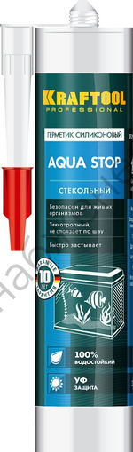 KRAFTOOL KRAFTSeal GX107 ″AQUA STOP″ 300 мл прозрачный, Стекольный силиконовый герметик (41256-2)