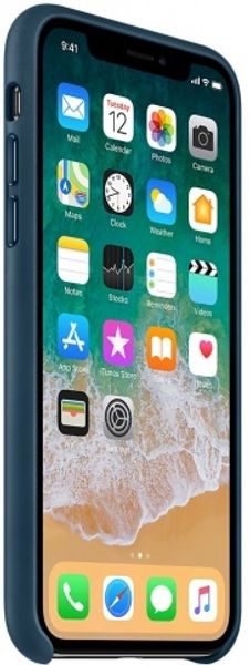 Клип-кейс Apple Leather Case для iPhone X (космический синий)