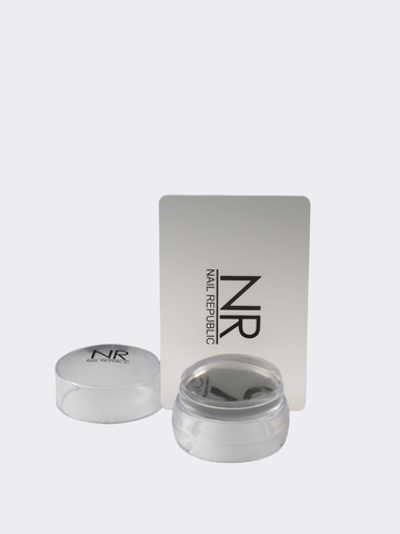 NR Штамп для стемпинга силиконовый, круглый малый с скрапером