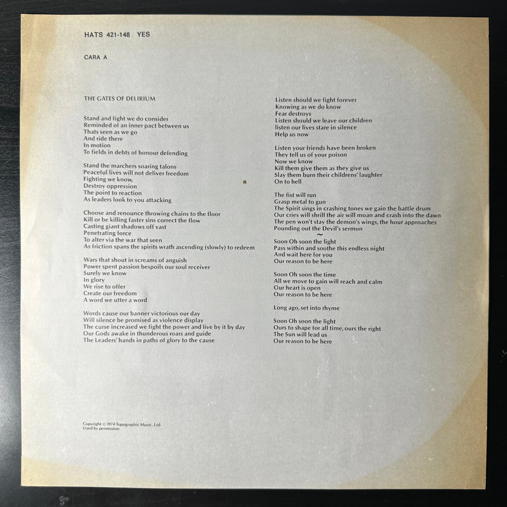 Yes ‎– Relayer (Испания 1975г.)