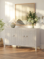 Белый деревянный комод Карлос 3 двери, напольный кухонный шкаф из массива сосны, 160х45х90 см