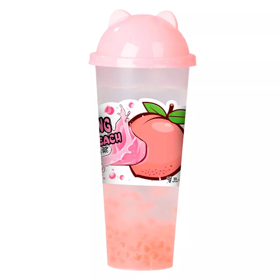 Напиток с шариками Хэ Лейи со вкусом персика c добавлением сахара, 620 мл (Китай)