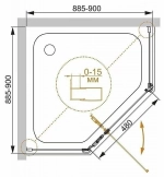 Душевой уголок Cezares Eco 90х90 ECO-O-P-1-90-C-NERO стекло прозрачное/профиль черный матовый