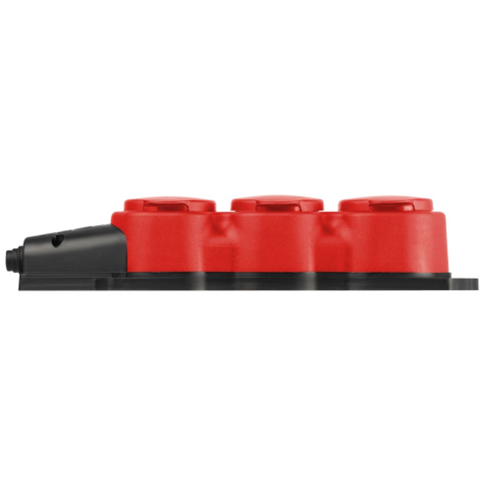 Колодка ЭРА KX-3e-RED-IP44 каучуковая с заземлением 3 розетки 16A IP44 красная | Электротовары