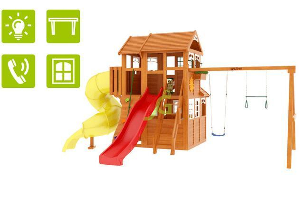 Детская площадка Клубный домик 3 с трубой Luxe