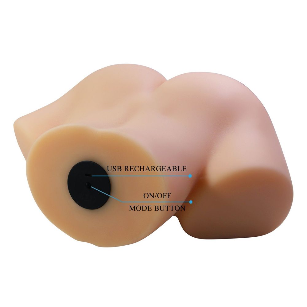 Телесный мастурбатор Vivian с 2 любовными тоннелями (Цвет: телесный)