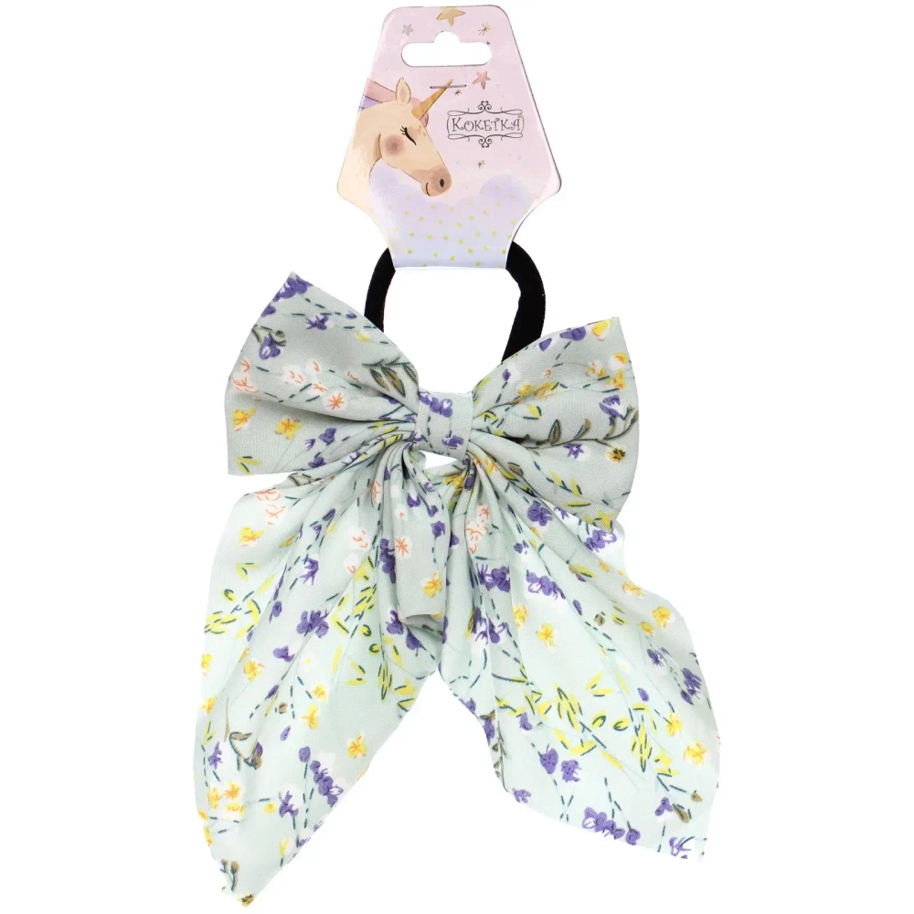 Резинка для волос «ПЕРСЕЯ», милые цветы, микс 6 цветов, d-5см/11*17см (подвес Кокетка Единорог)