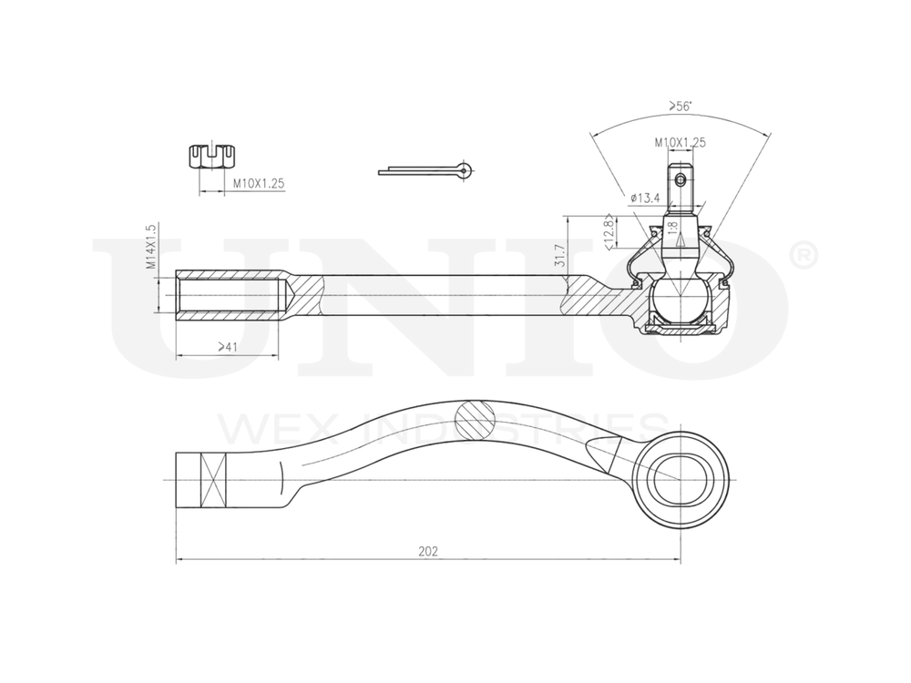 Наконечник рулевой правый UNIO SSP-10086