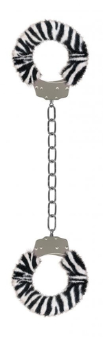 Кандалы с мехом зебры Furry Ankle Cuffs (Цвет: зебра)