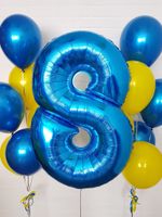 FM Шар 40" / 102 см "Цифра 8" Синий (БГ-60)