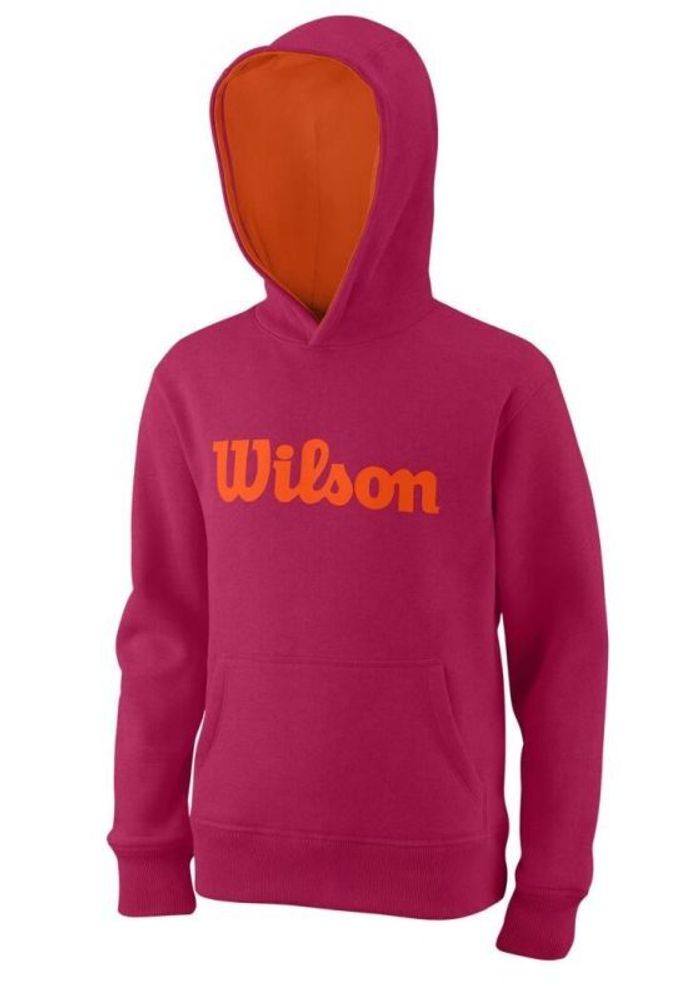 Кофта для мальчика теннисная Wilson Y Script Cotton PO Hoody - granita