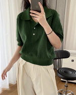 Футболка с перфорацией и воротником поло