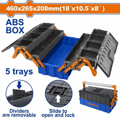 Ящик для инструмента 460х265х208 мм, 35 кг WADFOW WTB4305
