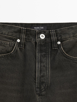 Massimo Dutti Джинсы с высокой посадкой, антрацитово-серый
