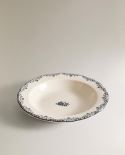 Zara Home тарелка глубокая из фаянса, цвет синий, 23 см · 8267/201