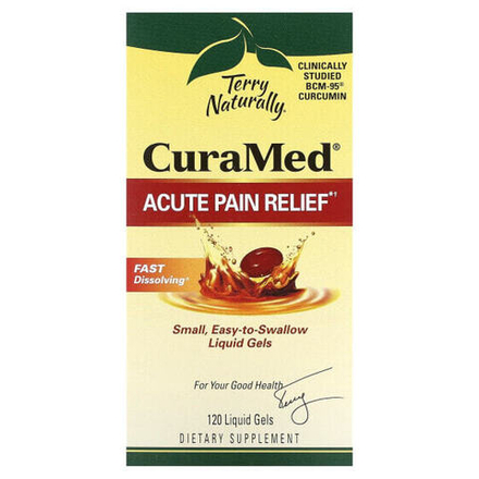 Растительные экстракты и настойки Terry Naturally, CuraMed, средство для снятия боли, 120 жидких гелей