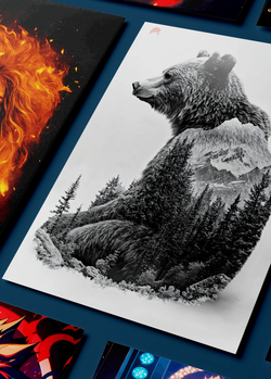 Картина на стену на металле от MetallSubArt "Медведь"