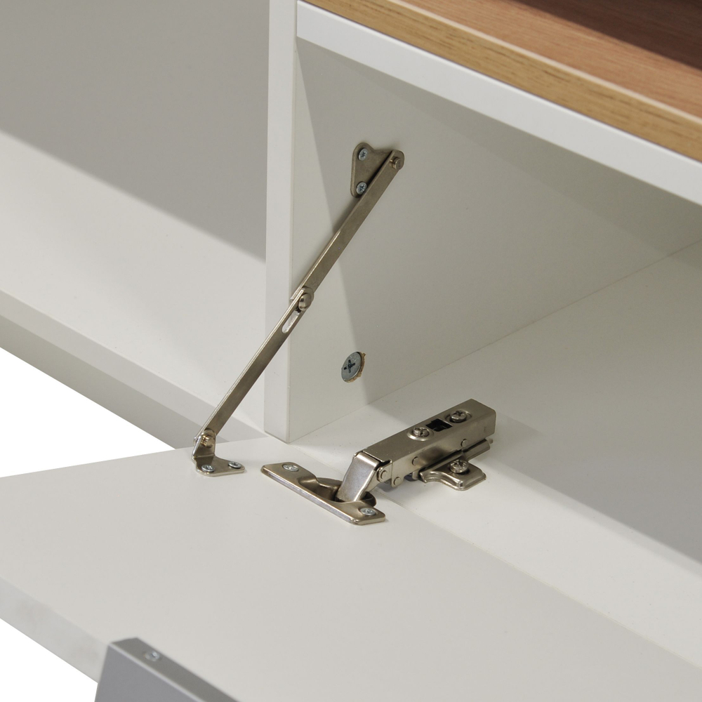 Тумба под телевизор, 150х42х45, Меламин, напольная, для прихожей и спальни, белый / артизан, Dipriz