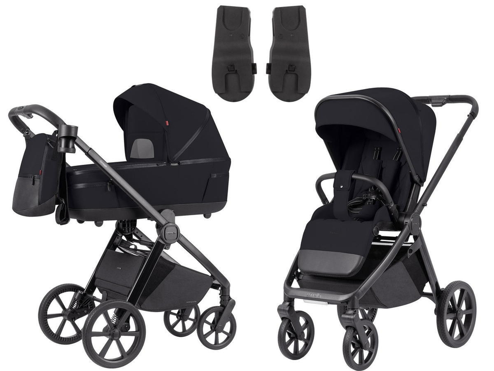 Коляска 2 в 1 Carrello Omega Plus CRL-6540 с адаптером для автокресла Nova Cosmo Black