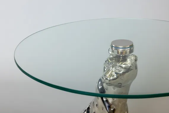 Кофейный стол "Леопард" серебро