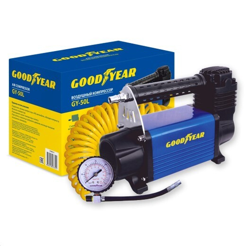 Компрессор поршневой GY-50L 12В, 50л/мин. до 7 Атм в сумке со съемной ручкой (GOODYEAR)